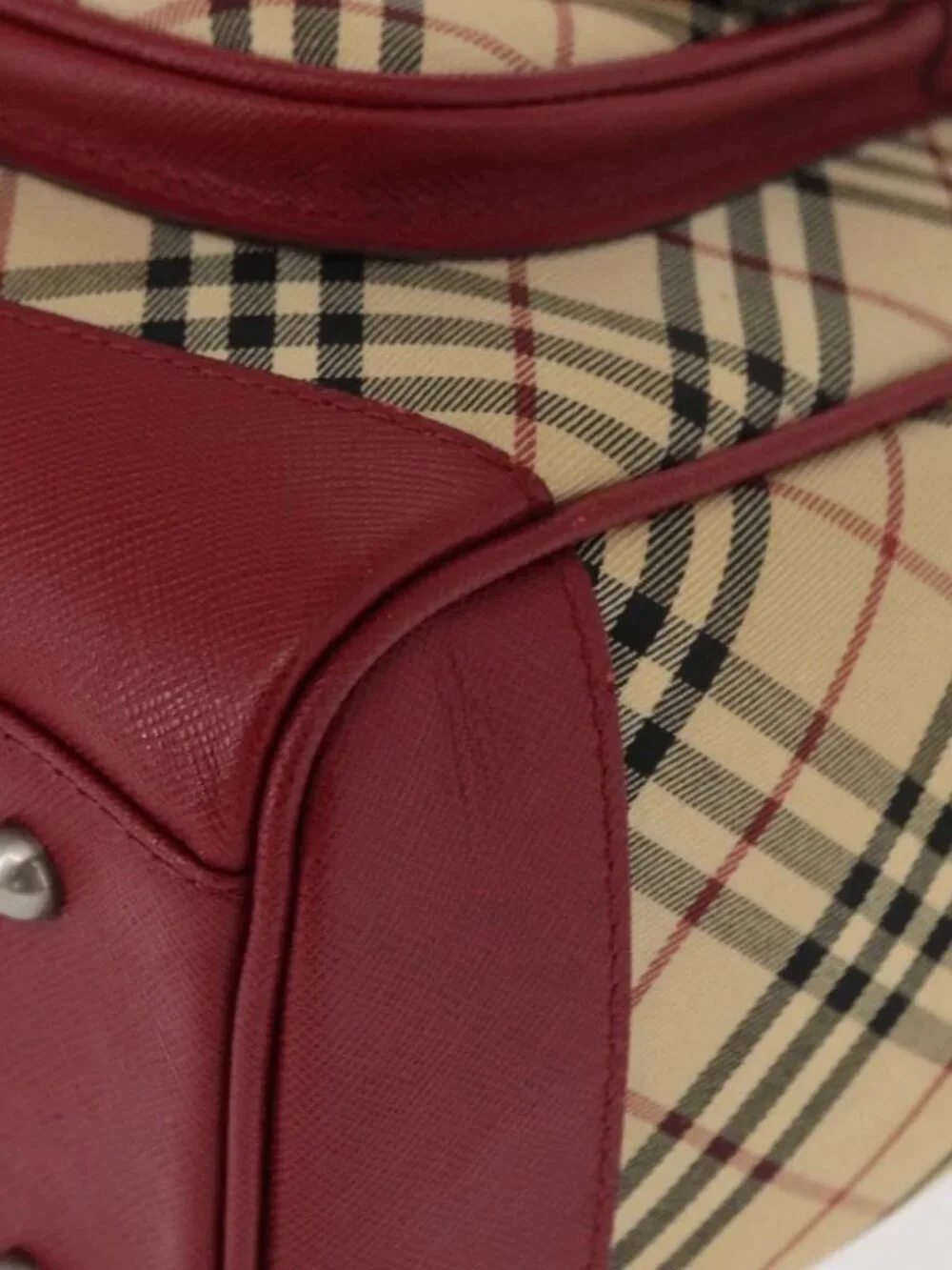 BURBERRY Nova Check Hand Bag Canvas Beige Auth - Picture 11 of 16